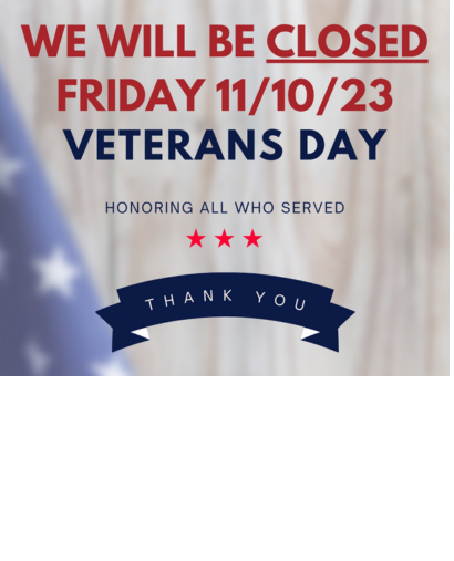 Closed for Vets Day